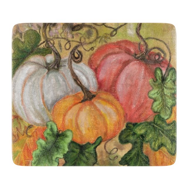 Pumpkins - Watercolor Cutting Board (Front)
