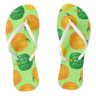 Pumpkins watercolor pattern 2 thongs