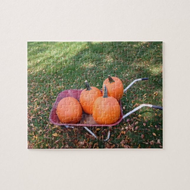 Pumpkins Wheel Barrel Jigsaw Puzzle (Horizontal)