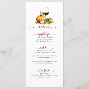 Pumpkins & Wine Fall Thanksgiving Celebration Menu