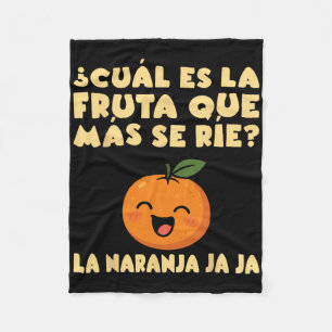 Pun Fruit Joke Funny Maestra School Spanish Teache Fleece Blanket