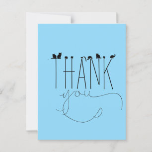 Pun Humour Cat Thank You Message Wordplay Fun Postcard
