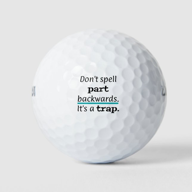 Pun Part Backwards Funny Dad Joke English Teacher Golf Balls (Front)