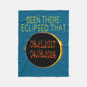 Pun Total Solar Eclipse Illustration Fleece Blanket