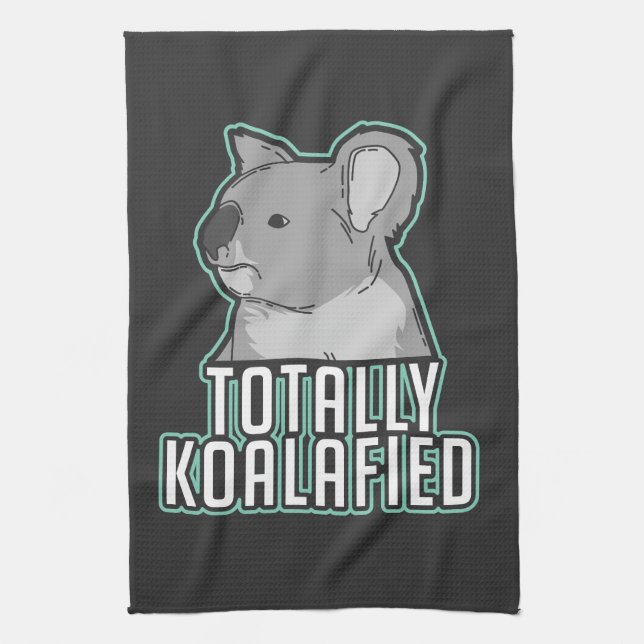 Pun - Totally Koalafied Tea Towel (Vertical)