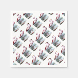Puna Flamingo Vintage Illustration Napkin