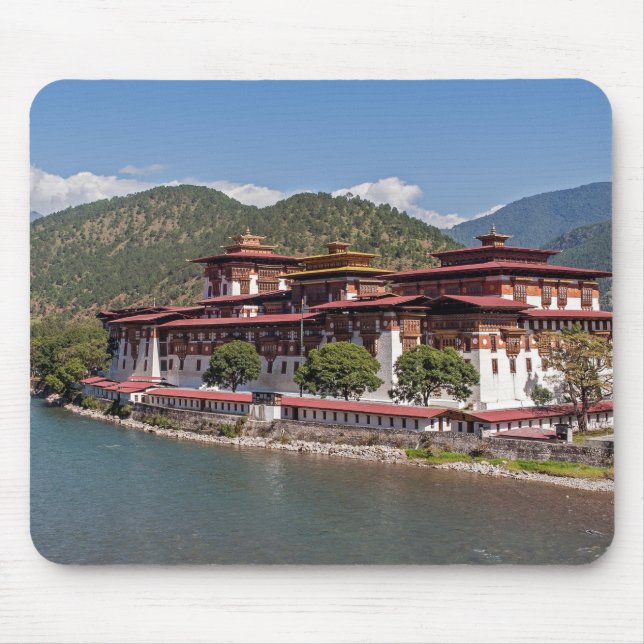 Punakha Dzong in Bhutan Mouse Pad (Front)