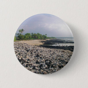 Punaluʻu Black Sand Beach Hawaii Big Island 6 Cm Round Badge