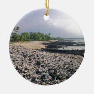 Punaluʻu Black Sand Beach Hawaii Big Island Ceramic Ornament