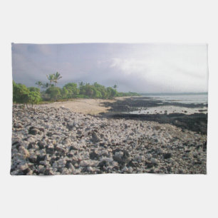 Punaluʻu Black Sand Beach Hawaii Big Island Tea Towel