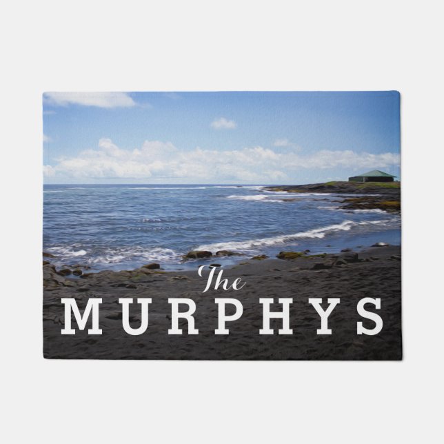 Punalu'u Black Sand Beach Hawaii Doormat (Front)