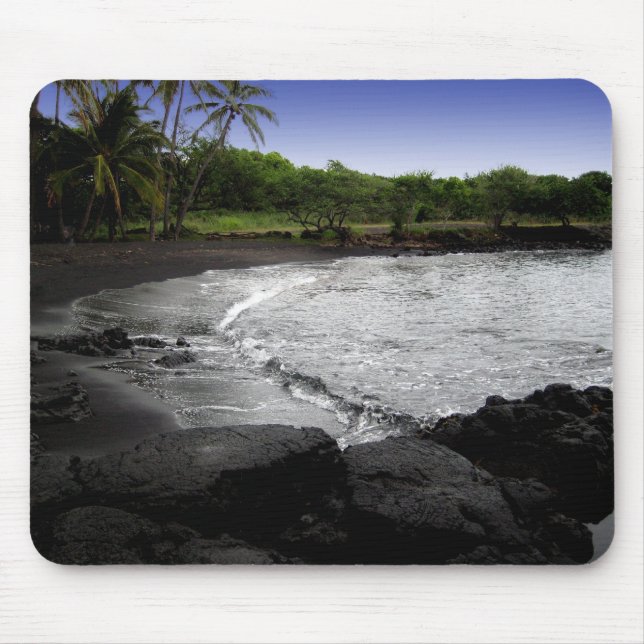 Punalu'u, Black Sand Beach, Hawaii mousepad (Front)