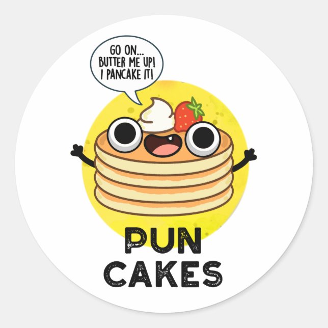 Puncakes Funny Pancake Pun  Classic Round Sticker (Front)
