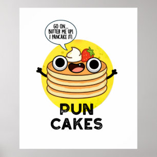 Puncakes Funny Pancake Pun  Poster