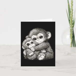 Punch a monkey with teddy bear cuddling meme card