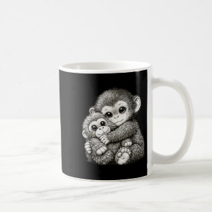 Punch a monkey with teddy bear cuddling meme coffee mug