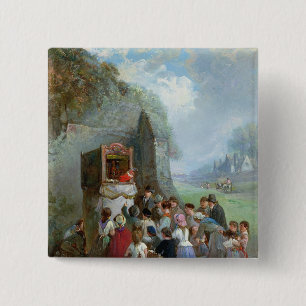 Punch and Judy 15 Cm Square Badge