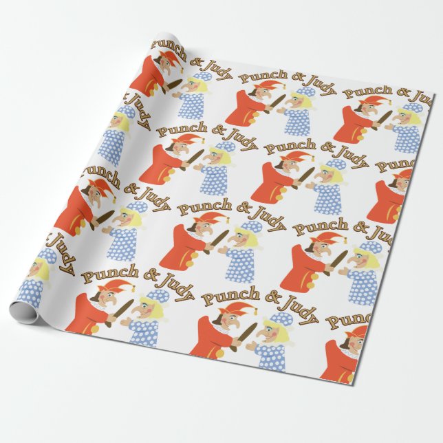 Punch and Judy Wrapping Paper (Unrolled)