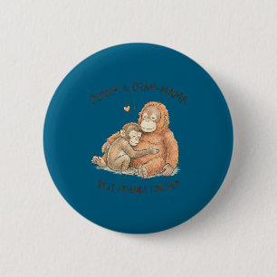 Punch and oran mama friends forever long sleeve 6 cm round badge