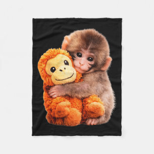 Punch baby monkey fleece blanket