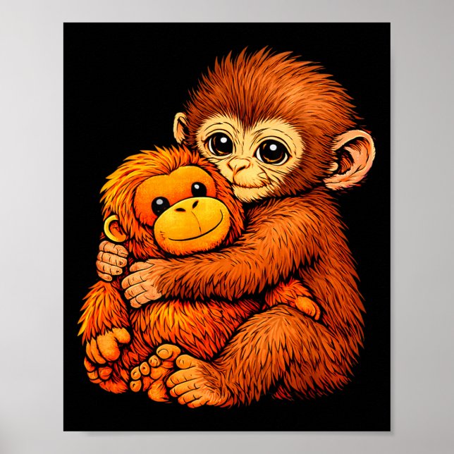 Punch baby monkey funny animal  poster (Front)