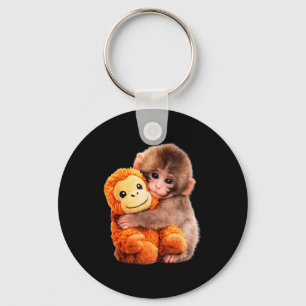 Punch baby monkey key ring