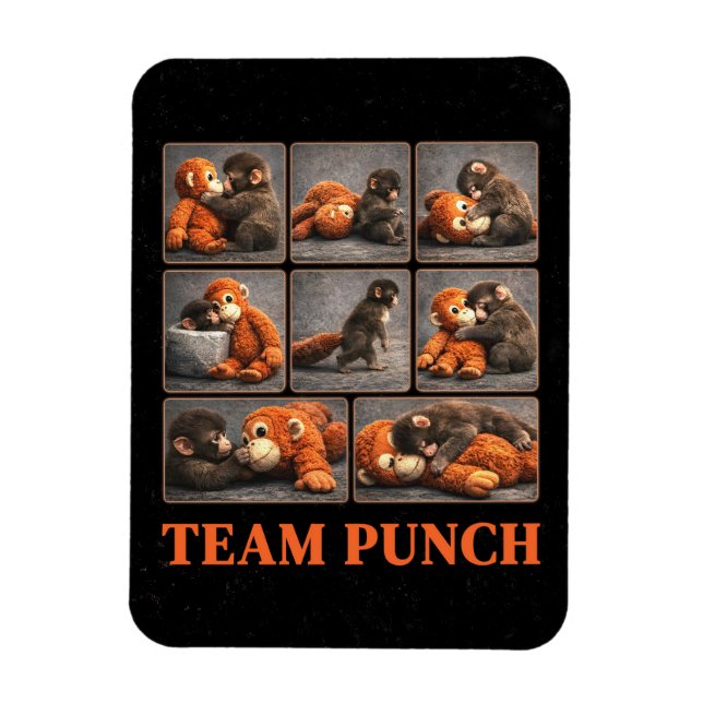 Punch Baby Monkey Magnet (Vertical)