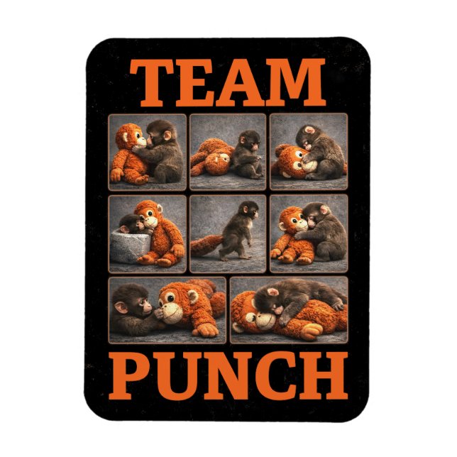Punch Baby Monkey Magnet (Vertical)
