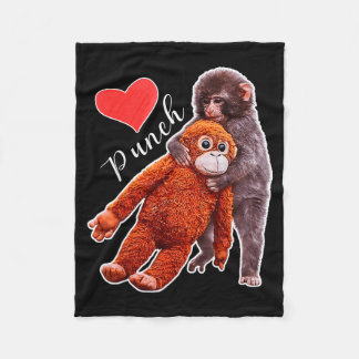 Punch baby monkey meme  fleece blanket