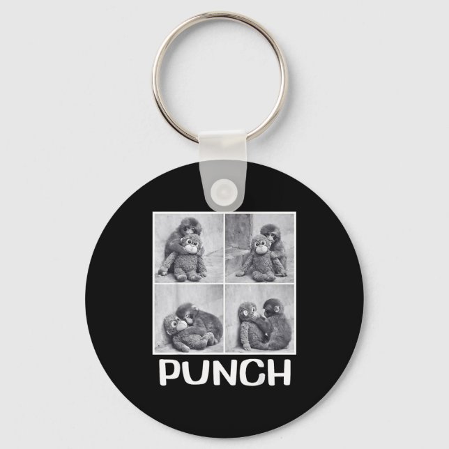 Punch baby monkey meme  key ring (Front)