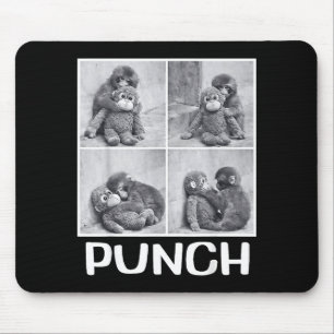 Punch baby monkey meme mouse pad