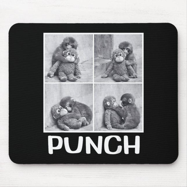 Punch baby monkey meme  mouse pad (Front)