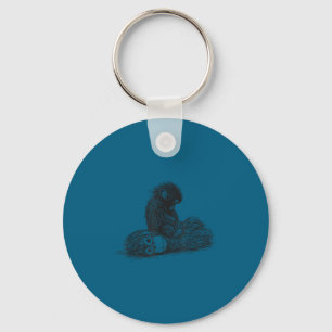 Punch baby monkey plush toy key ring