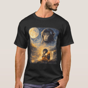 Punch Baby Monkey Team Punch Moon 90s Retro Animal T-Shirt
