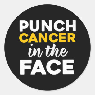 Punch (childhood) Cancer In The Face Awareness Classic Round Sticker