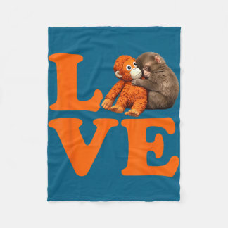 Punch cute monkey fleece blanket