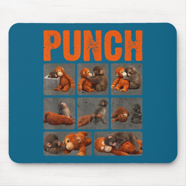 Punch cute monkey  mouse pad (Front)