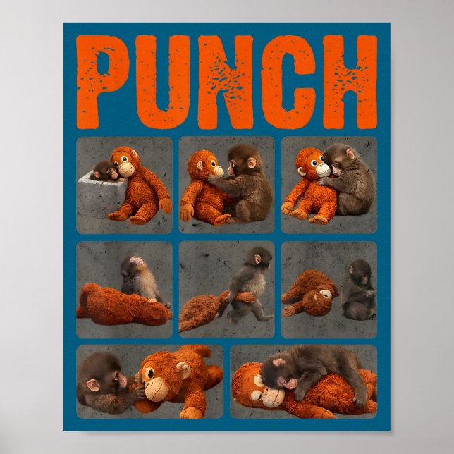 Punch cute monkey  poster (Front)