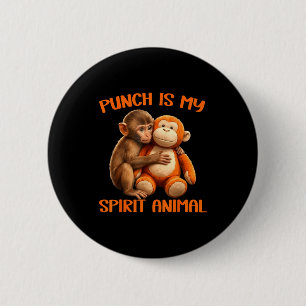 Punch is spirit animal cute punch monkey meme 6 cm round badge