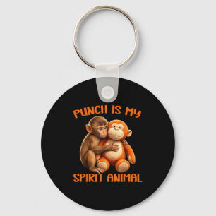 Punch is spirit animal cute punch monkey meme key ring