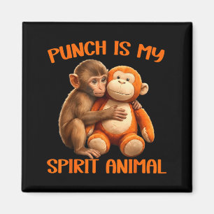 Punch is spirit animal cute punch monkey meme magnet