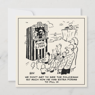 Punch & Judy Show on the Beach Cartoon Card