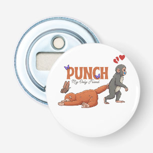 Punch‑kun & Plush Monkey – Kawaii for Kids Bottle Opener