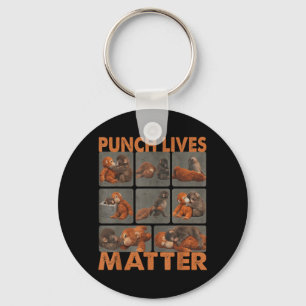 Punch Lives Cute Punch Monkey Stuffed Animal Key Ring