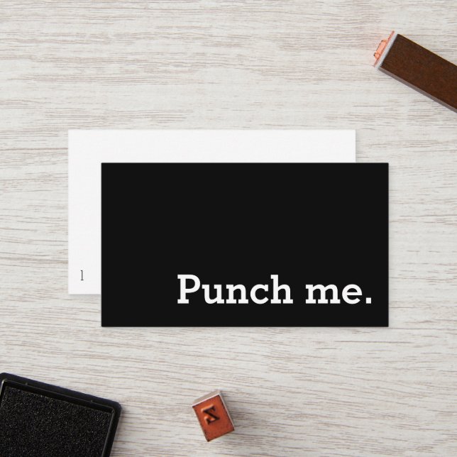 Punch Me Simple Dark Loyalty Coffee Punch-Card (Front/Back In Situ)