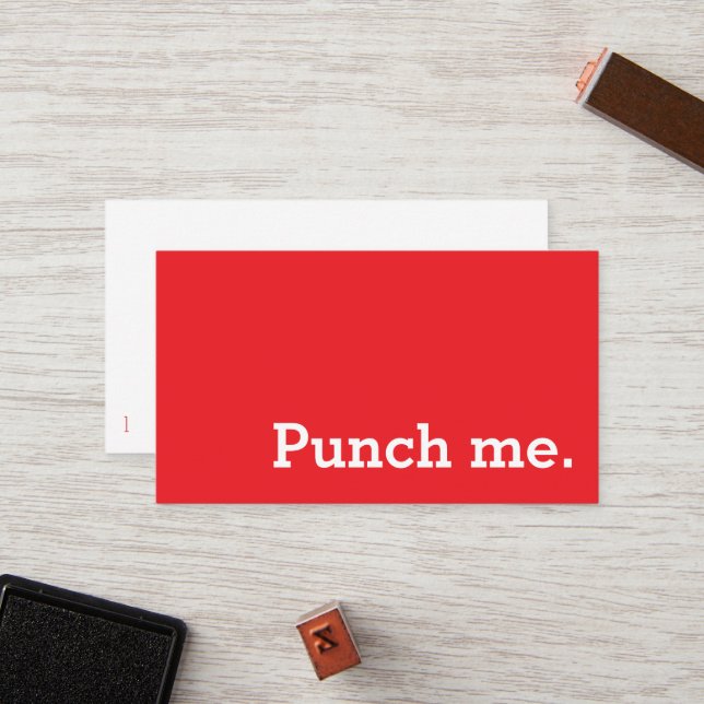 Punch Me Simple Dark Loyalty Coffee Punch-Card Card (Front/Back In Situ)