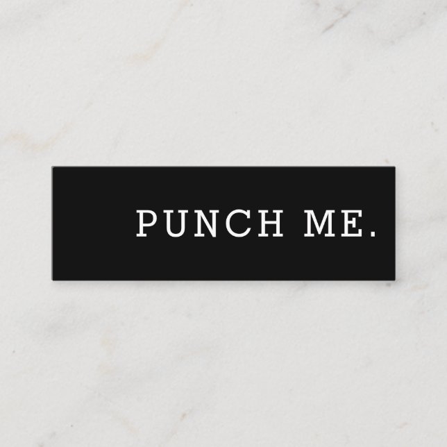 Punch Me Simple Dark Loyalty Coffee Punch-Card Card (Front)