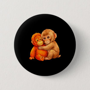 Punch monkey cute baby funny animal 6 cm round badge