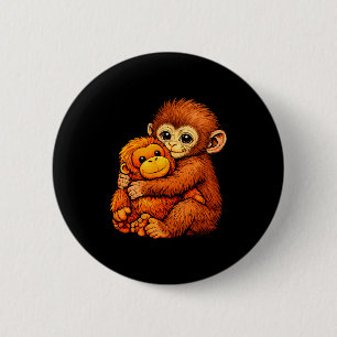 Punch monkey cute baby funny animal 6 cm round badge