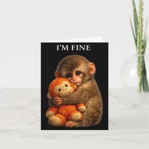 Punch monkey cute baby funny animal card